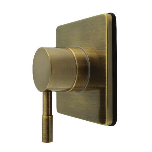 Kingston Brass Concord Single-Handle Six-Way Diverter Valve with Square Trim Kit, Antique Brass - KS4043DL