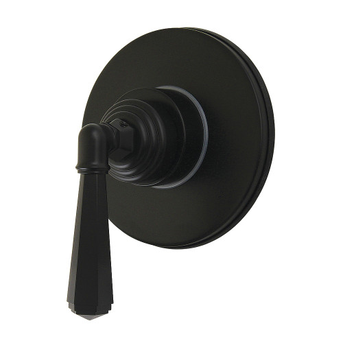 Kingston Brass Metropolitan Single-Handle Six-Way Diverter Valve with Round Trim Kit, Matte Black - KS4030HL