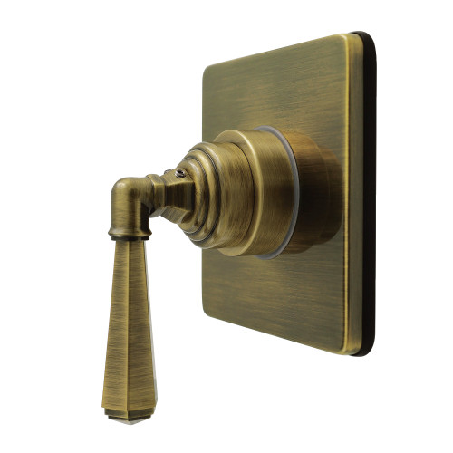Kingston Brass Metropolitan Single-Handle Six-Way Diverter Valve with Square Trim Kit, Antique Brass - KS4043HL