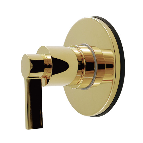 Kingston Brass NuvoFusion Single-Handle Six-Way Diverter Valve with Round Trim Kit, Polished Brass - KS4032NDL