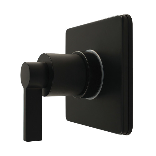 Kingston Brass NuvoFusion Single-Handle Six-Way Diverter Valve with Square Trim Kit, Matte Black - KS4040NDL