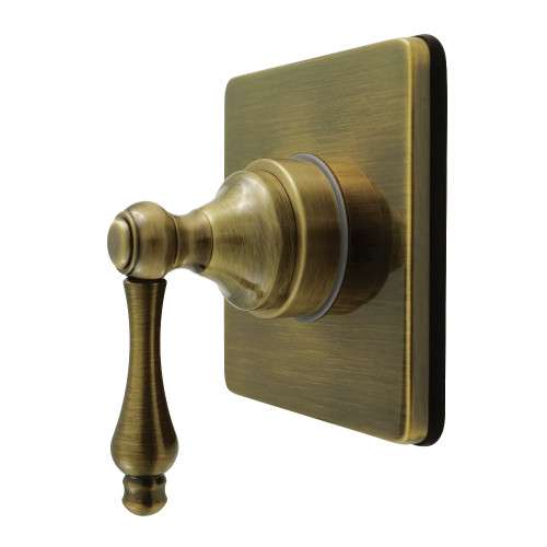 Kingston Brass Restoration Single-Handle Six-Way Diverter Valve with Square Trim Kit, Antique Brass - KS4043AL