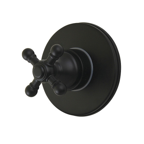 Kingston Brass Metropolitan Single-Handle Six-Way Diverter Valve with Round Trim Kit, Matte Black - KS4030BX