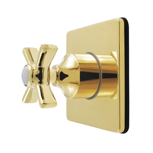 Kingston Brass Millennium Single-Handle Six-Way Diverter Valve with Square Trim Kit, Polished Brass - KS4042ZX