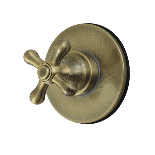 Kingston Brass Restoration Single-Handle Six-Way Diverter Valve with Round Trim Kit, Antique Brass - KS4033AX