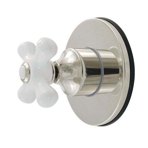 Kingston Brass Restoration Single-Handle Six-Way Diverter Valve with Round Trim Kit, Polished Nickel - KS4036PX