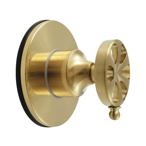 Kingston Brass Belknap Single-Handle Three-Way Diverter Valve with Round Trim Kit, Brushed Brass - KS3037RX