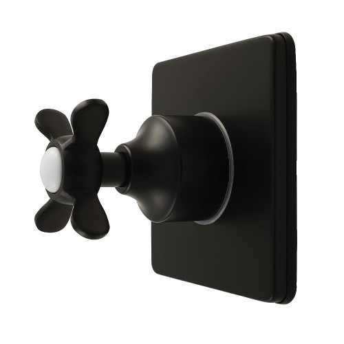 Kingston Brass Essex Single-Handle Six-Way Diverter Valve with Square Trim Kit, Matte Black - KS4040BEX