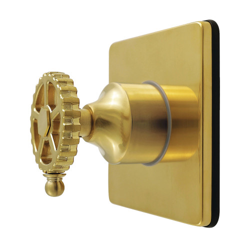 Kingston Brass Fuller Single-Handle Six-Way Diverter Valve with Square Trim Kit, Brushed Brass - KS4047CG