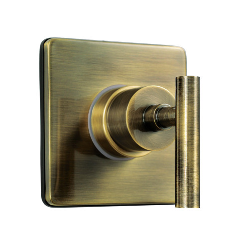 Kingston Brass Manhattan Single-Handle Three-Way Diverter Valve with Square Trim Kit, Antique Brass - KS3043CML