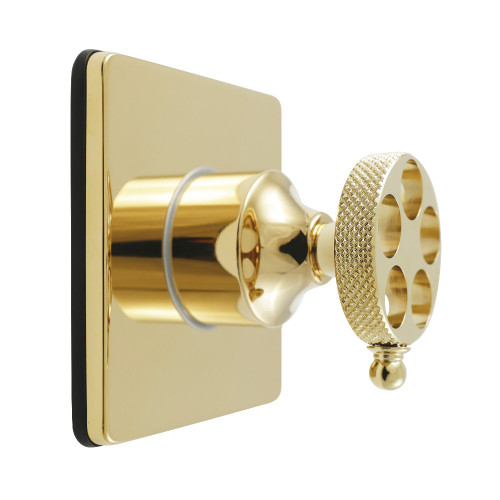 Kingston Brass Webb Single-Handle Three-Way Diverter Valve with Square Trim Kit, Polished Brass - KS3042RKX