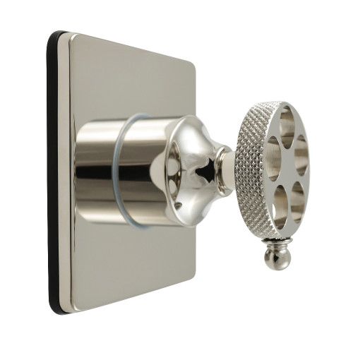 Kingston Brass Webb Single-Handle Three-Way Diverter Valve with Square Trim Kit, Polished Nickel - KS3046RKX