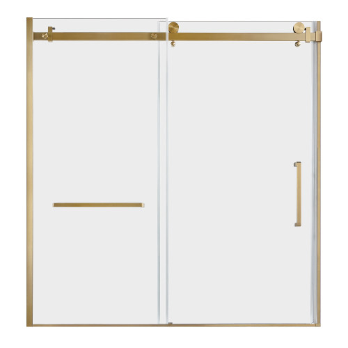 Kingston Brass Toledo 57-7/8" L x 60" H Left Handed Tub Door, Brushed Brass - SSD60608SR7
