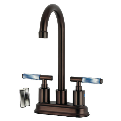 Kingston Brass Verona Double-Handle 4" Centerset Bar Faucet, Oil Rubbed Bronze - KB8495KPS