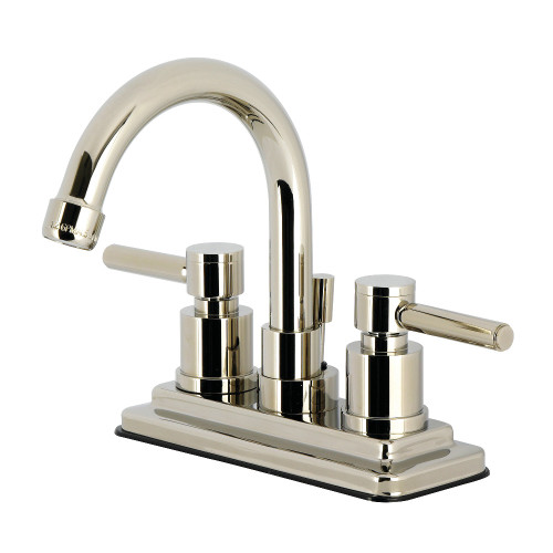 Kingston Brass Concord Double-Handle 4" Centerset Bathroom Faucet with Brass Pop-Up, Polished Nickel - KS8666DL