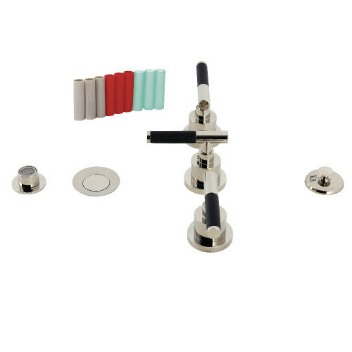 Kingston Brass Kaiser Three-Handle Bidet Faucet with Brass Pop-Up, Polished Nickel - KB6326CKL