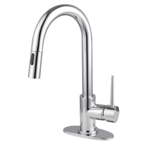 Kingston Brass New York Single-Handle Pull Down Sprayer Bar Faucet, Polished Chrome - LS2461NYL