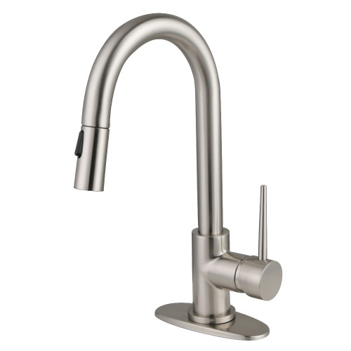 Kingston Brass New York Single-Handle Pull Down Sprayer Bar Faucet, Brushed Nickel - LS2468NYL