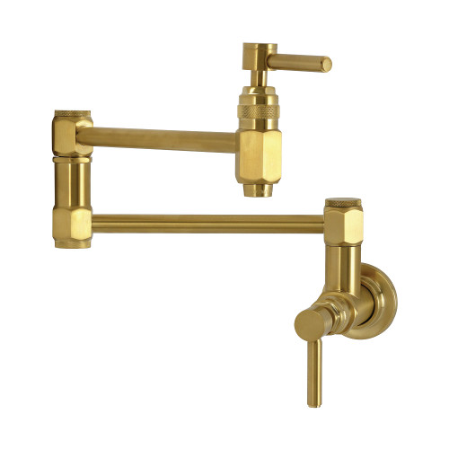 Kingston Brass Concord Wall Mount Pot Filler Faucet, Brushed Brass - KS5107DL