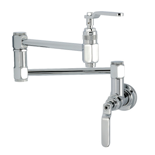 Kingston Brass Whitaker Wall Mount Pot Filler Faucet, Polished Chrome - KS5101KL