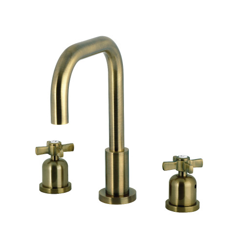 Kingston Brass Millennium Widespread Bathroom Faucet with Brass Pop-Up, Antique Brass - FSC893ZXAB