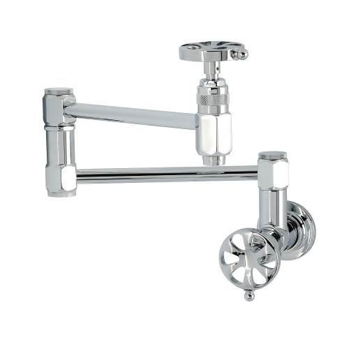 Kingston Brass Belknap Wall Mount Pot Filler Faucet, Polished Chrome - KS5101RX
