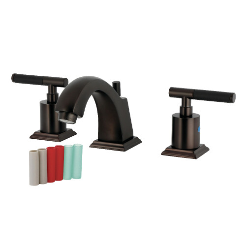 Kingston Brass Kaiser Widespread Bathroom Faucet with Pop-Up Drain, Oil Rubbed Bronze - FSC4685CKL