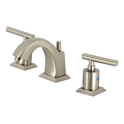 Kingston Brass Manhattan Widespread Bathroom Faucet with Pop-Up Drain, Brushed Nickel - FSC4688CML