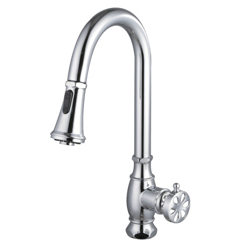 Kingston Brass Belknap Single-Handle Pull-Down Kitchen Faucet, Polished Chrome - LS8691RX