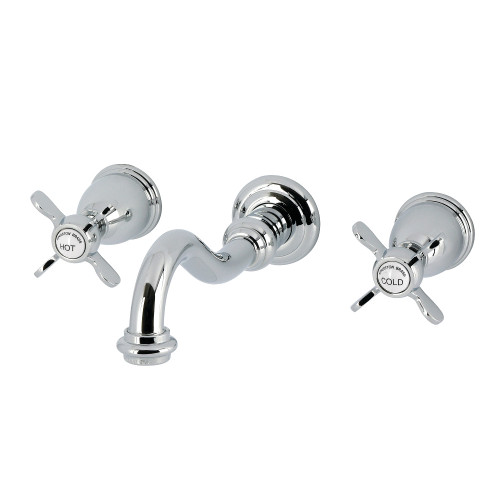 Kingston Brass Essex Double-Handle Wall Mount Bathroom Faucet, Polished Chrome - KS3121BEX