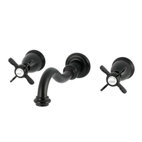 Kingston Brass Essex Double-Handle Wall Mount Bathroom Faucet, Matte Black - KS3120BEX