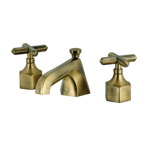 Kingston Brass Navei Widespread Bathroom Faucet with Brass Pop-Up, Antique Brass - KZ4463CHX