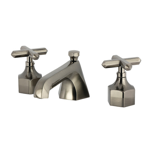 Kingston Brass Navei Widespread Bathroom Faucet with Brass Pop-Up, Black Stainless - KZ446CHXBSS