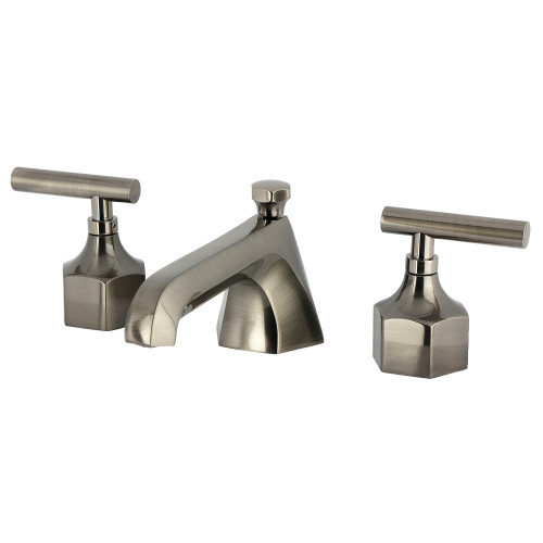 Kingston Brass Navei Widespread Bathroom Faucet with Brass Pop-Up, Black Stainless - KZ446CMLBSS