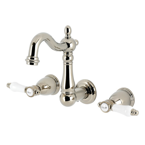 Kingston Brass Bel-Air Double-Handle Wall Mount Bathroom Faucet, Polished Nickel - KS1226BPL