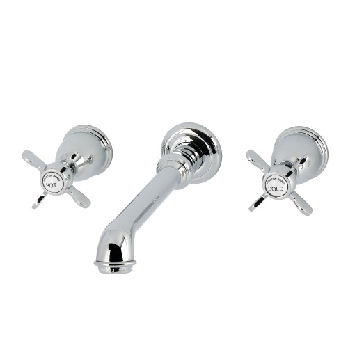 Kingston Brass Essex Double-Handle Wall Mount Bathroom Faucet, Polished Chrome - KS7121BEX