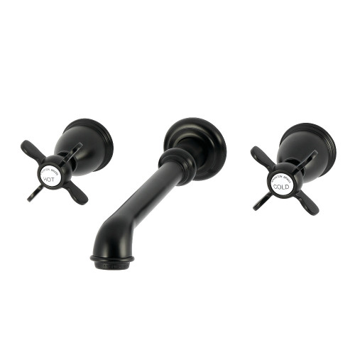 Kingston Brass Essex Double-Handle Wall Mount Bathroom Faucet, Matte Black - KS7120BEX