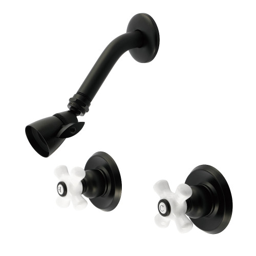 Kingston Brass Victorian Double-Handle Shower Faucet, Matte Black - KB240PXSO