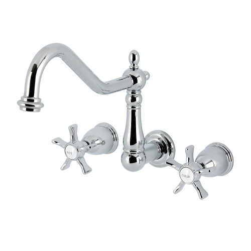 Kingston Brass Hamilton Two-Handle Wall Mount Roman Tub Faucet, Polished Chrome - KS1021NX