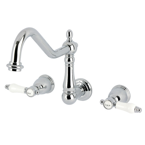 Kingston Brass Bel-Air Two-Handle Wall Mount Roman Tub Faucet, Polished Chrome - KS1021BPL