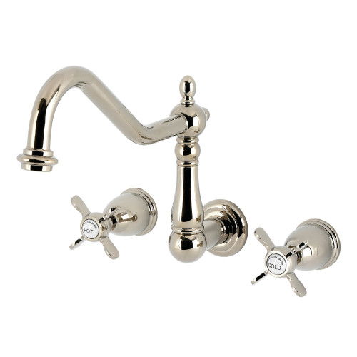 Kingston Brass Essex Two-Handle Wall Mount Roman Tub Faucet, Polished Nickel - KS1026BEX