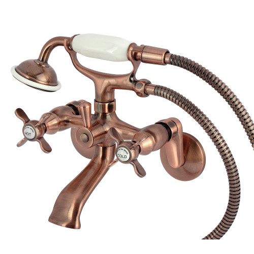 Kingston Brass Essex Clawfoot Tub Faucet with Hand Shower, Antique Copper - KS285AC