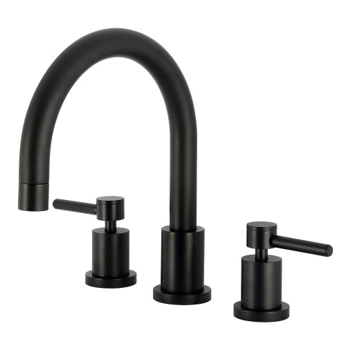 Kingston Brass Concord Two-Handle Deck Mount Roman Tub Faucet, Matte Black - KS8320DL