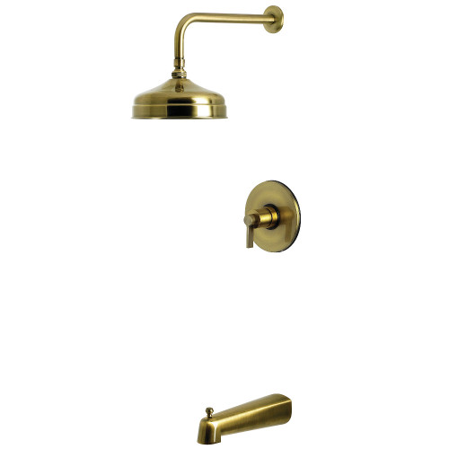 Kingston Brass NuvoFusion Single-Handle Pressure Balanced Tub and Shower Faucet, Antique Brass - KB6333NDL