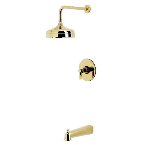 Kingston Brass NuvoFusion Single-Handle Pressure Balanced Tub and Shower Faucet, Polished Brass - KB6332NDL