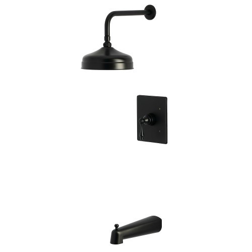 Kingston Brass Revival Single-Handle Pressure Balanced Tub and Shower Faucet, Matte Black - KB6340AL