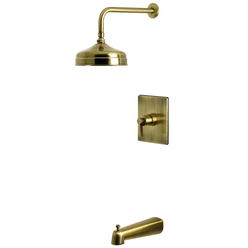 Kingston Brass NuvoFusion Single-Handle Pressure Balanced Tub and Shower Faucet, Antique Brass - KB6343NDL