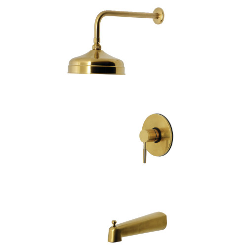 Kingston Brass Concord Single-Handle Pressure Balanced Tub and Shower Faucet, Brushed Brass - KB6337DL