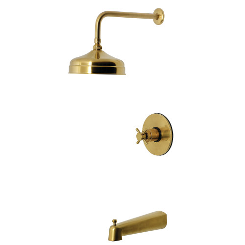 Kingston Brass Concord Single-Handle Pressure Balanced Tub and Shower Faucet, Brushed Brass - KB6337DX