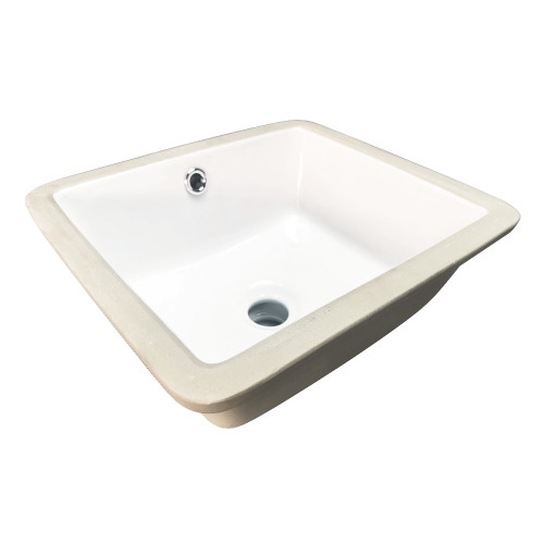 Kingston Brass Linna 14" Ceramic Square Undermount Bathroom Sink, White - EVB1412